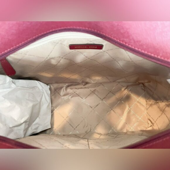 Michael Kors Large Jet Set Burgundy Safianno Leather with Gold Hardware - Picture 6 of 10